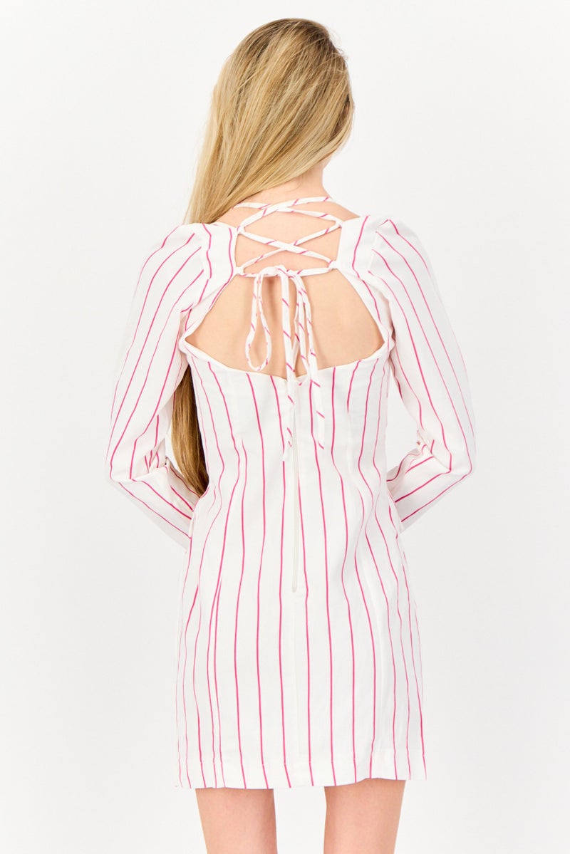 Asos Luxe Women Stripe Mini Dress, Multicolor - Image 3